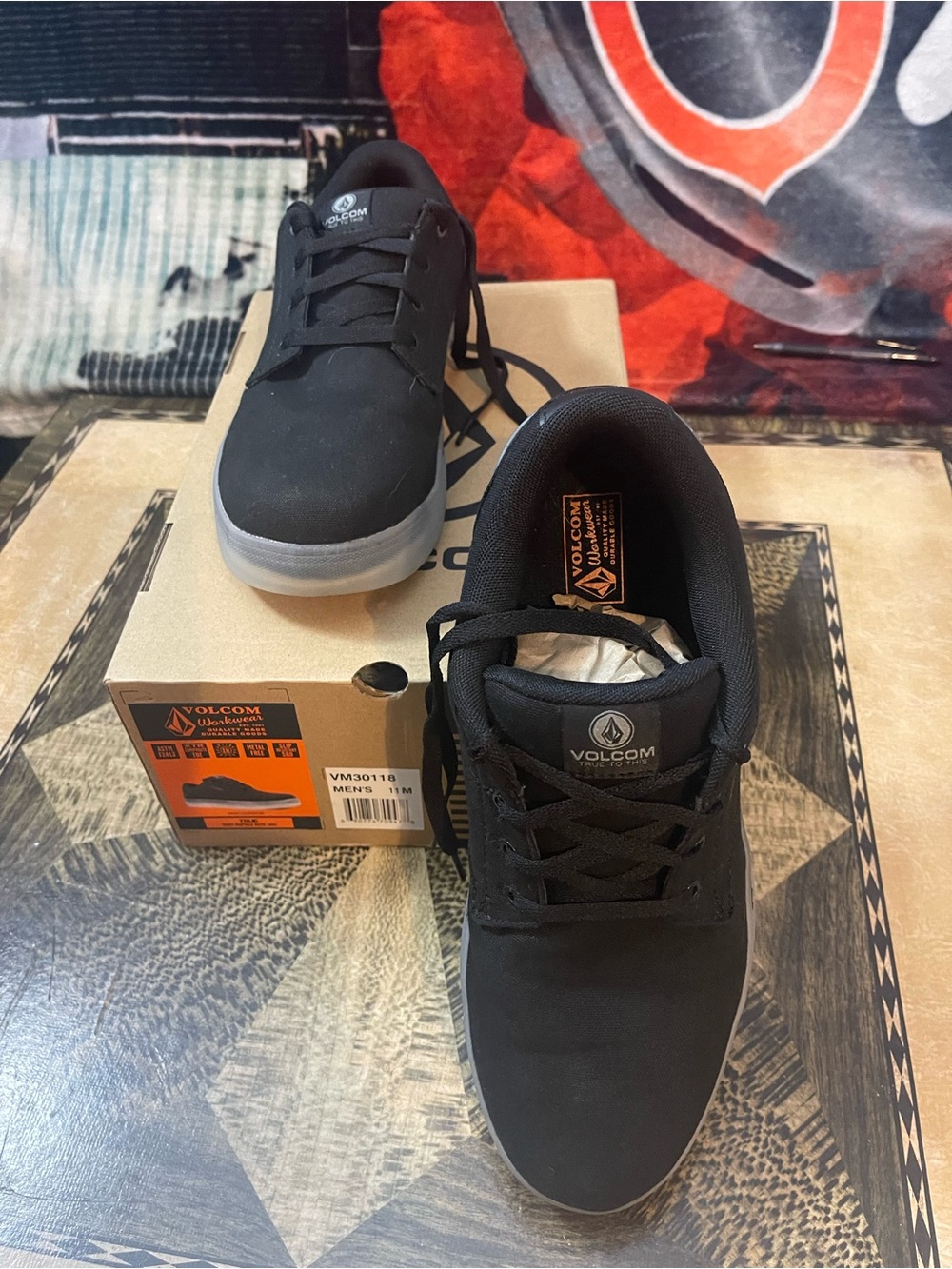 Volcom Men’s Black Sneakers with Gray Sole